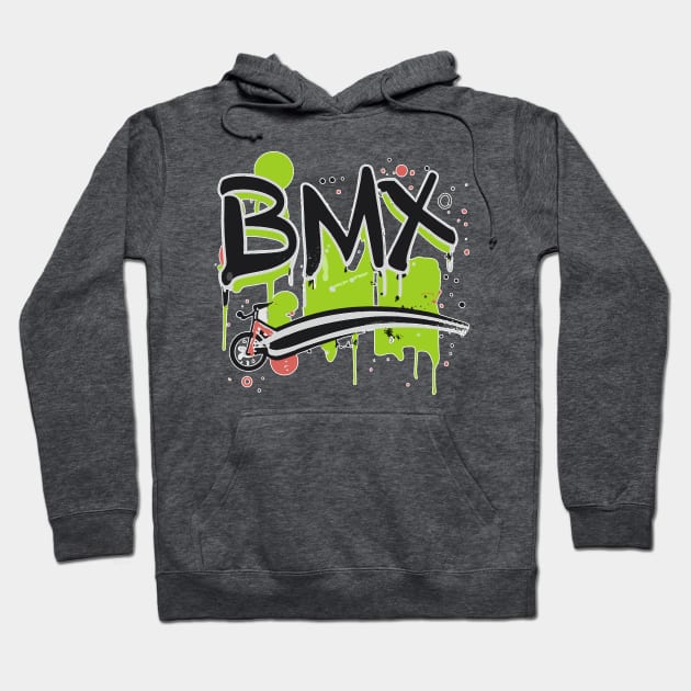 BMX Bike Grunge for Men Women Kids and BMX Riders Hoodie by Vermilion Seas